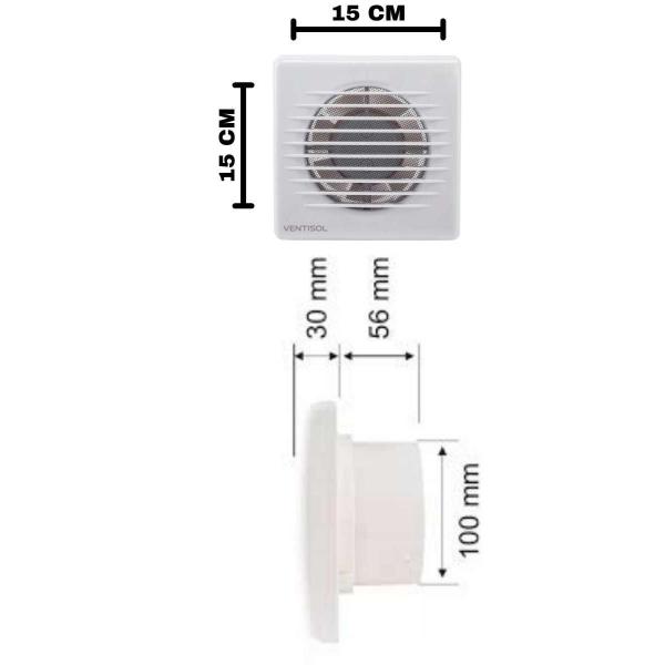 Imagem de Exaustor Para Banheiro 10cm/15cm Ventisol Grade Anti Insetos