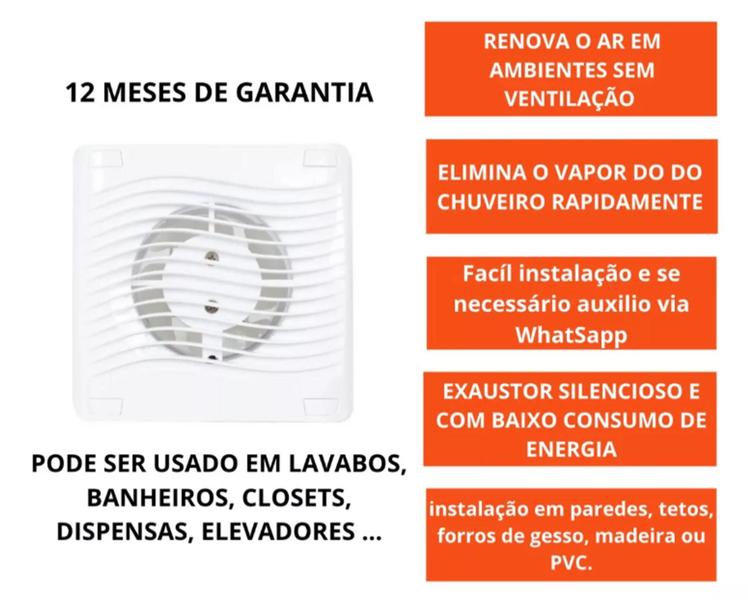 Imagem de Exaustor para Banheiro com Duto e Grade 150mm - ITC