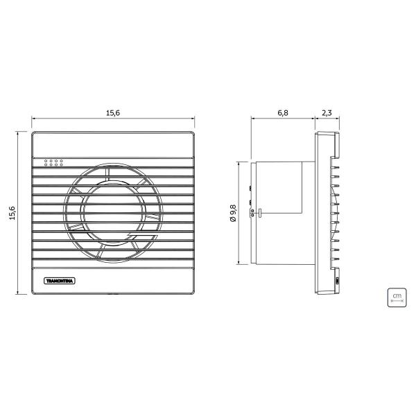 Imagem de Exaustor para Banheiro Tramontina 15 cm BA 100 127 V