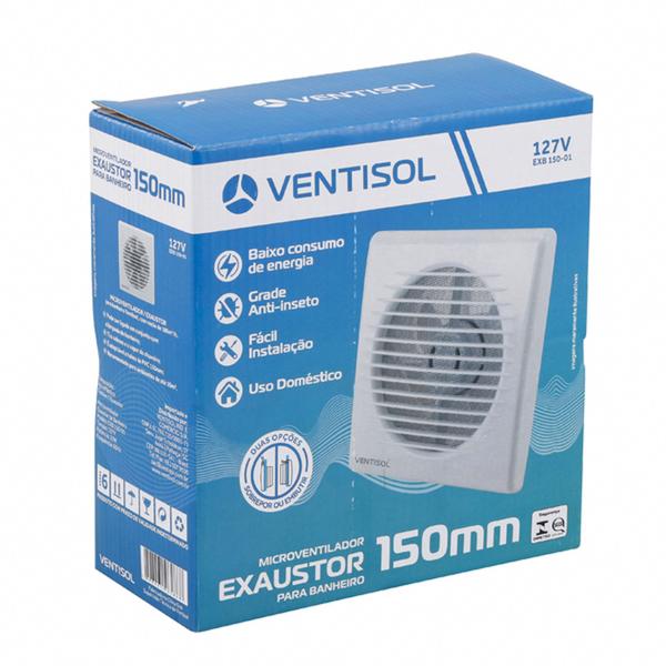 Imagem de Exaustor Para Banheiro Ventilador Ventisol 150mm 127v 220v