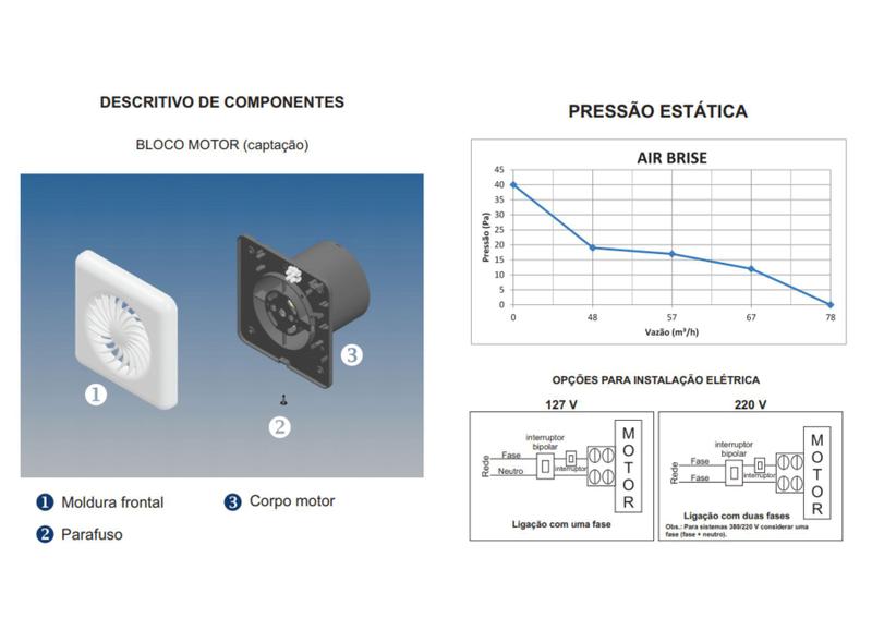 Imagem de Exaustor Renovador De Ar Air'brise 80 Wdb 100mm P/ 5m²