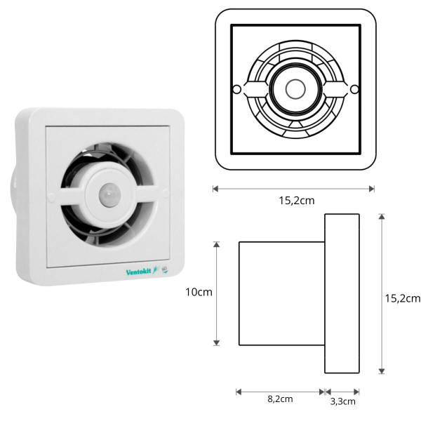 Imagem de Exaustor Renovador De Ar Banheiro Bivolt Sensor Presença M80 Wdb 100mm  P/ 5m