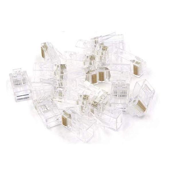 Imagem de Exbom / cont-rj45m100 conector blindado rj45 cristal 8p8c cat5e/6e suporta gb ethernet 30m banhado de ouro com 100 un