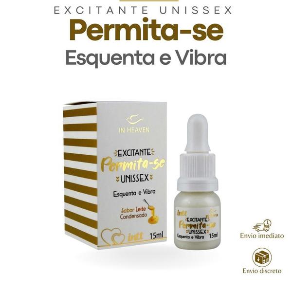 Imagem de Excitante Térmico Comestivel Beijável Unissex Esquenta e Vibra Sabor Leite Condensado Permita-se Intt Cosmético