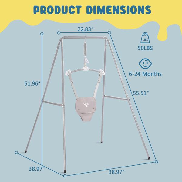 Imagem de Exercício para bebês Baby Jumper G TALECO GEAR de 6 a 24 meses (cinza)