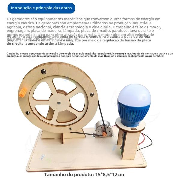 Imagem de Experiência artesanal manivela, Material DIY, Física Stem Toys, cor aleatória