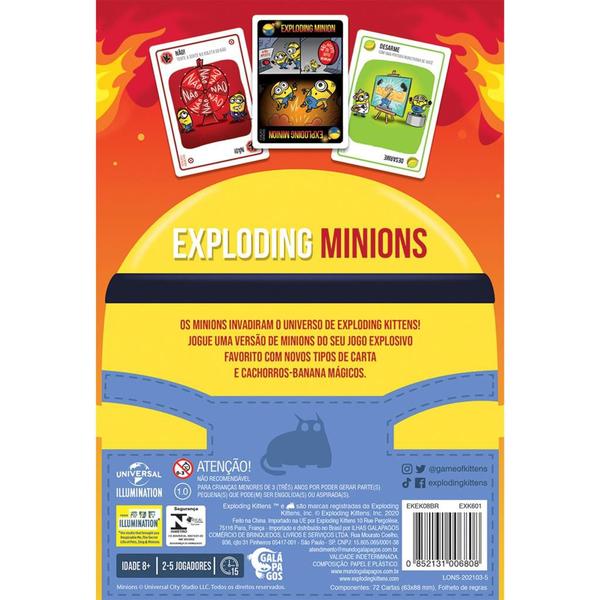 Imagem de Exploding Minions Jogo de cartas Galápagos