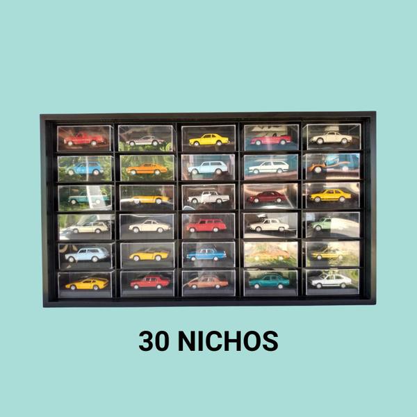 Expositor 30 Nichos - Escala 1:43 caixa base Preto - cod 43033 - MAG ART STORE Imagem de Expositor 30 Nichos - Escala 1:43 caixa base Preto - cod 43033