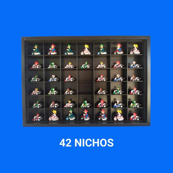 Imagem de Expositor 42 Nichos - Compatível c/ mario kart 1:64 Preto cod 13046