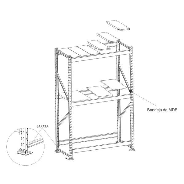 Expositor 5 mini porta pallet 250 kg 180x200x60 (CxLxP) - AMAPÁ Imagem de Expositor 5 mini porta pallet 250 kg 180x200x60 (CxLxP)