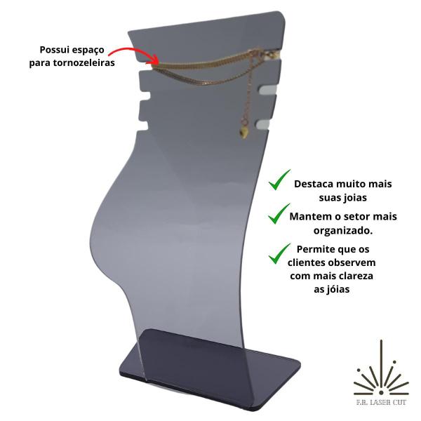 Imagem de Expositor De Joias Acrilico Para Tornozeleiras Fume Vitrines