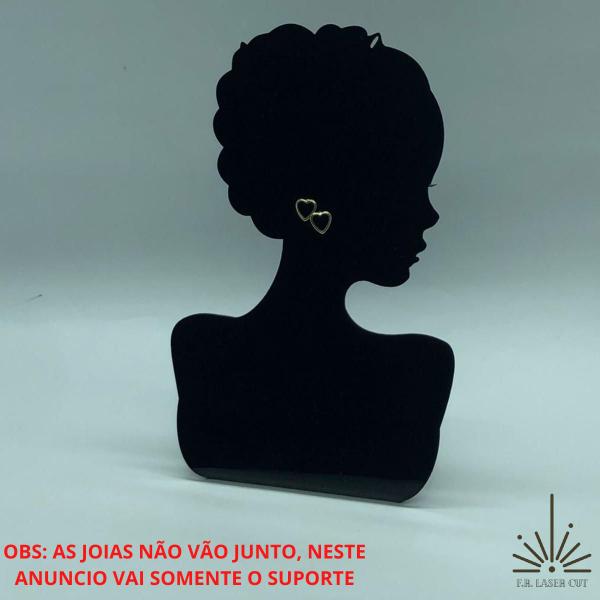 Imagem de Expositor de joias Colar Brinco Bijuterias Busto Preto