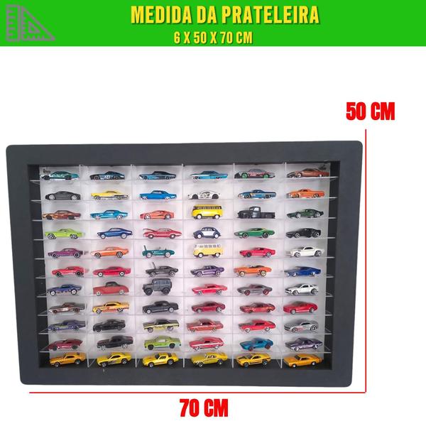 Imagem de Expositor Hot Wheels 66 Carrinhos Pintado Preto Coleção