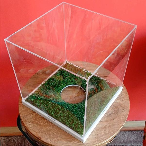 Expositor para bola de futebol e society gramado 25x25x25 - 3mm - SB Imagem de Expositor para bola de futebol e society gramado 25x25x25 - 3mm