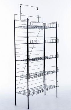 Expositor para salgadinhos, biscoitos e pipocas com 5 bandejas 80 cm - Cor Preta - NOVALOJA Expositores Imagem de Expositor para salgadinhos, biscoitos e pipocas com 5 bandejas 80 cm - Cor Preta