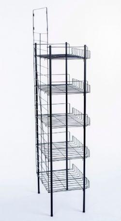 Expositor para salgadinhos, biscoitos e pipocas com 5 bandejas 80 cm - Cor Preta - NOVALOJA Expositores Imagem de Expositor para salgadinhos, biscoitos e pipocas com 5 bandejas 80 cm - Cor Preta
