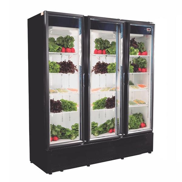 Imagem de Expositor Vertical p/ Frutas e Verduras RF-022-V - 3 Portas 1100 L +2 a +15 C Ar Forçado Iluminação LED - Frilux