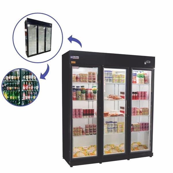Expositor Vertical Refrigerado Visacooler 3 Portas Frilux - Frillux Imagem de Expositor Vertical Refrigerado Visacooler 3 Portas Frilux