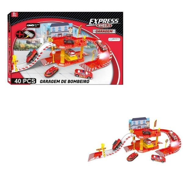 Imagem de Express Wheels Garagem Bombeiro 40 Peças Multikids - BR1235