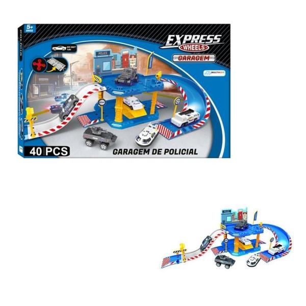 Imagem de Express Wheels Garagem Polícia 40 Peças Multikids - BR1237