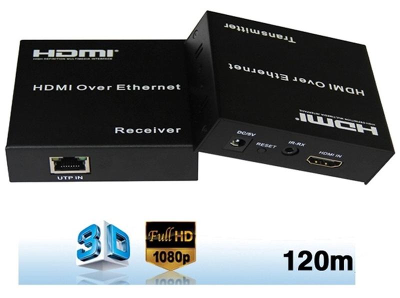 Imagem de Extender Hdmi 120m Extensor Hdmi 120m via Cat5e Cat6 Hdmi Bivolt