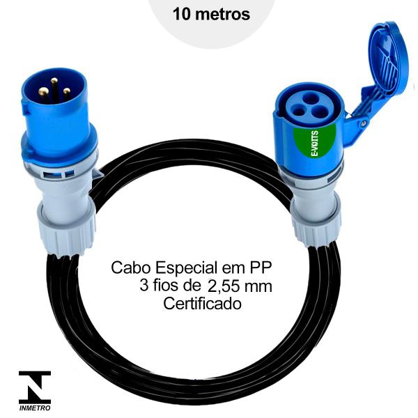 Imagem de Extensão 16a p Carregador Carro Elétrico 10 Metros GM