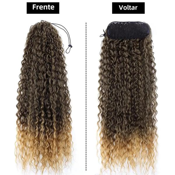 Imagem de Extensão de Cabelo Sintético Crespo - Rabo de Cavalo 26 Polegadas - Cor Natural