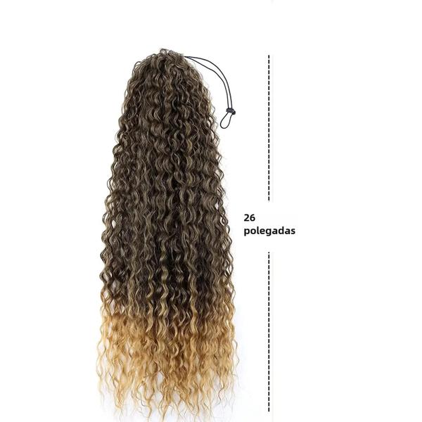 Imagem de Extensão de Cabelo Sintético Crespo - Rabo de Cavalo 26 Polegadas - Cor Natural