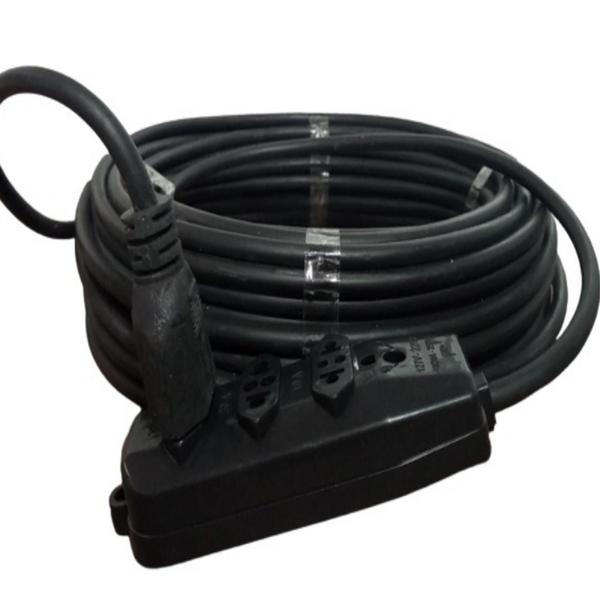 Imagem de Extensão Elétrica 10 Metros Cabo PP 2x2,5mm Padrão Novo / Antigo Tomada com 10A e 20A Com Plug 10A