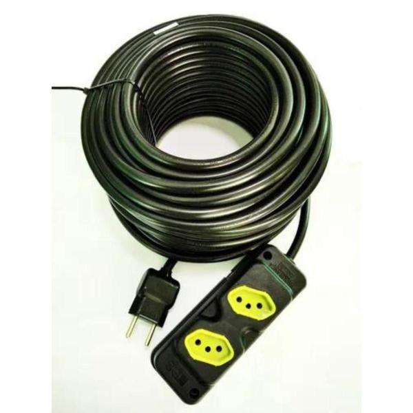 Imagem de Extensão Elétrica 10a/20a Reforçada 15m PP 2x1,5mm 2 tomadas