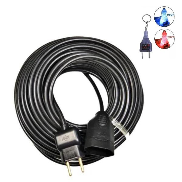 Imagem de Extensão Elétrica 10a/20a Reforçada 20m Pp 2x2,5mm Plug Reto