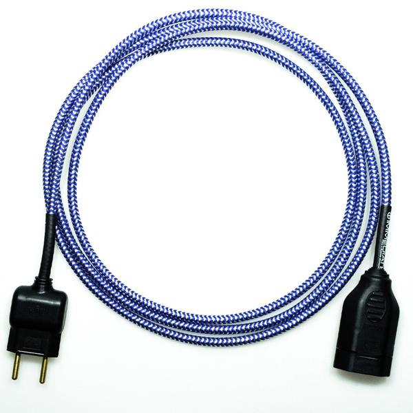 Imagem de Extensão Elétrica 2 Metros Pp 2x0,75mm2 Azul/Prata Revestido Tecido