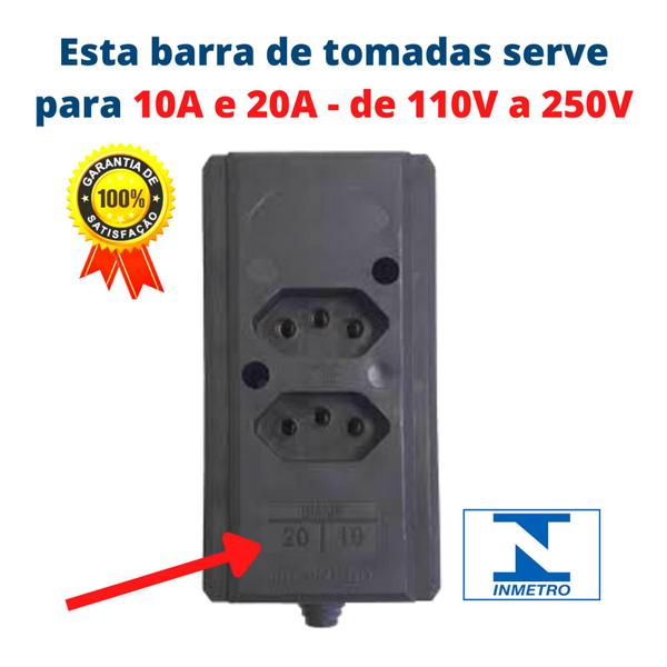 Imagem de Extensão Elétrica Reforçada 20 Metros 10/20A - 110/220V Cabo PP 