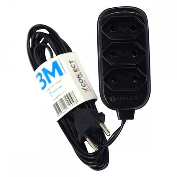 Imagem de Extensao Fiolux Connect 2P 03Mt Preto