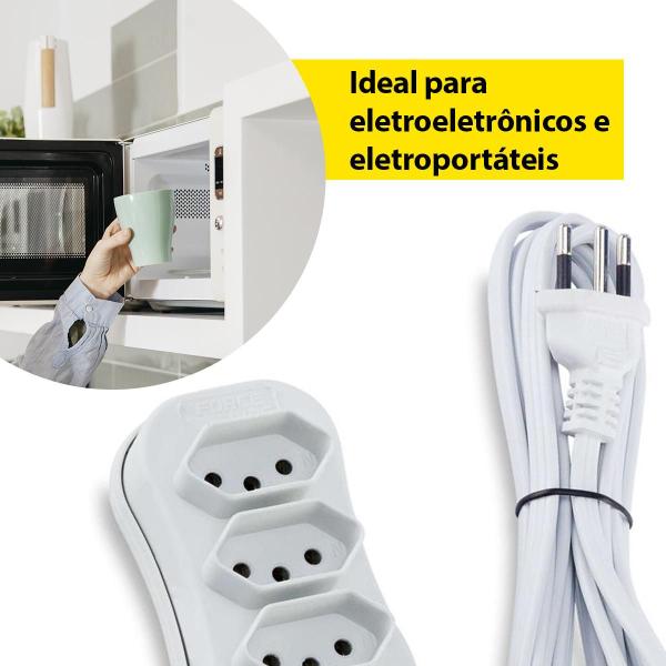 Imagem de Extensão Tripolar Slim 1 Metro Branco Force Line