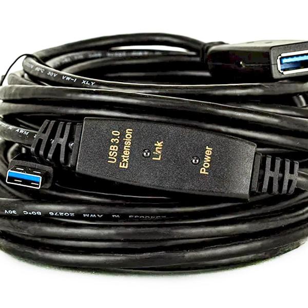 Imagem de Extensão Usb 3.0 Ativo Repetidor Macho Fêmea 25 Mt