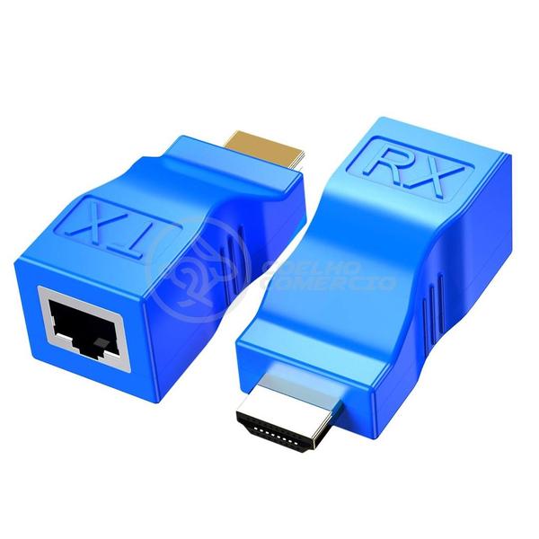 Imagem de Extensor Adaptador HDMI por Cabo de Rede Cat5e/6 Até 30m Resolução 4K Ultra HD e Full HD 1080p