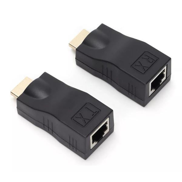 Imagem de Extensor Adaptador Hdmi Ultra Hd Cabo Rj45 Pc Monitor Tv Led