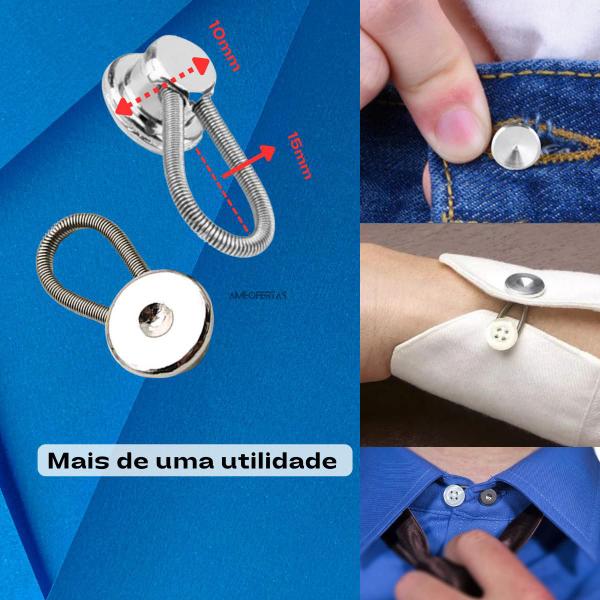 Imagem de Extensor Alargador De Colarinho Camisa Social Aço Inox Kit 5