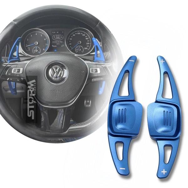 Imagem de Extensor Borboleta Volante Cor Azul Golf Jetta Polo Virtus tsi Paddle Shift Manopla Automatico Botão Cambio Marcha TSI DSG