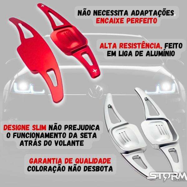 Imagem de Extensor Borboleta Volante VW Golf Jetta Polo Virtus Nivus Passat T-Cross Taos TSI Paddle Shift aleta Cambio Botão DSG esportivo 1.0 1.4 2.0