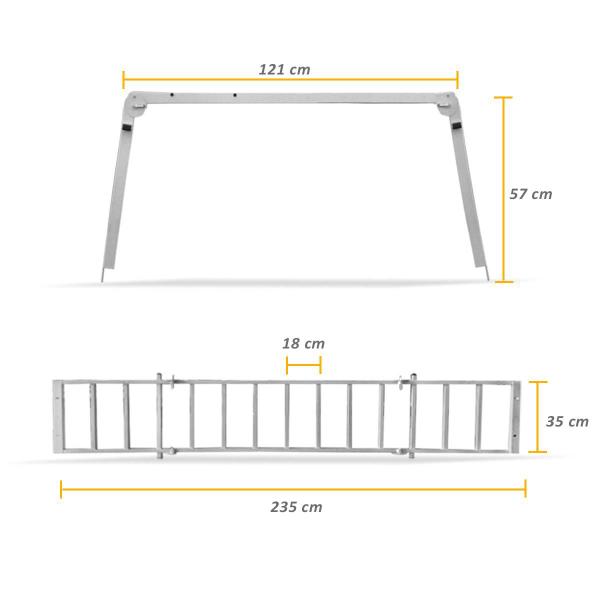 Imagem de Extensor Caçamba L200 Triton 2008 a 2018 Rampa Prata 350kg Reforçado EDR