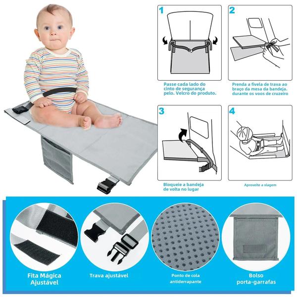 Imagem de Extensor de Assento de Avião Infantil Portátil e Respirável - Para Carro e Viagem