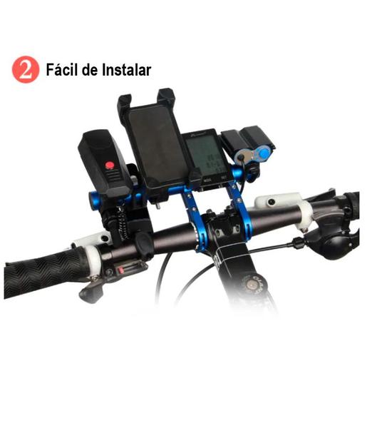 Imagem de Extensor de Guidão Preto de Bicicleta 30 cm Prolongador + Chave