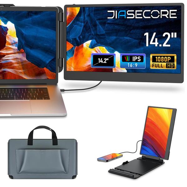 Imagem de Extensor de tela para laptop JIASECORE 14,2" 1080P FHD IPS USB C HDMI