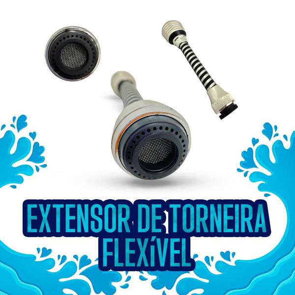 Imagem de Extensor de Torneira Flexível 360º Pia Cozinha Banheiro