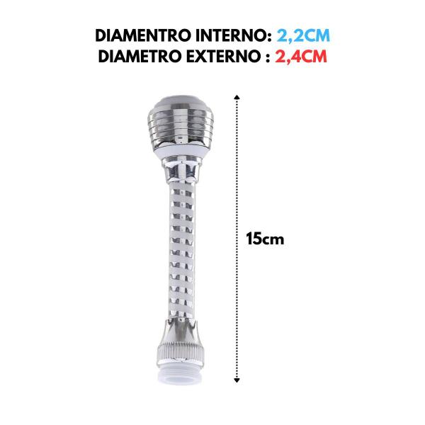 Imagem de Extensor De Torneiras Chuveirinho Flexível Metal Bico