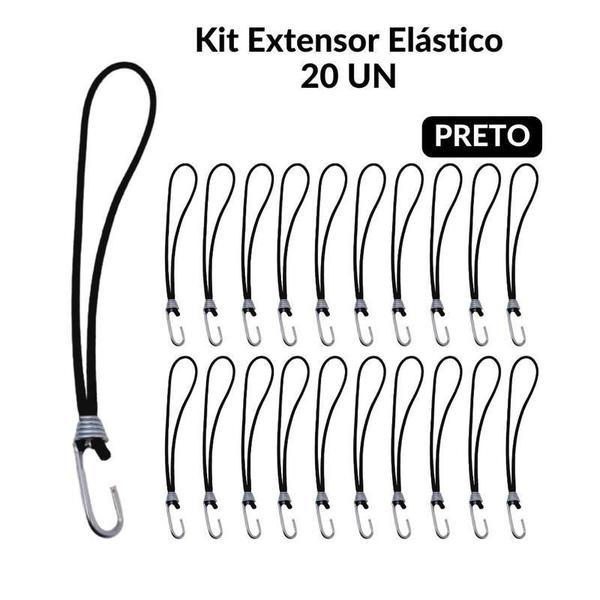 Imagem de Extensor Elástico Borrachinha Corda Lona Caminhão 35 Cm 20Un