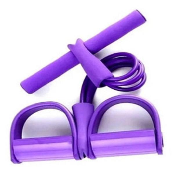 Imagem de Extensor Elástico Pedal Reforçado Para Exercícios Roxo