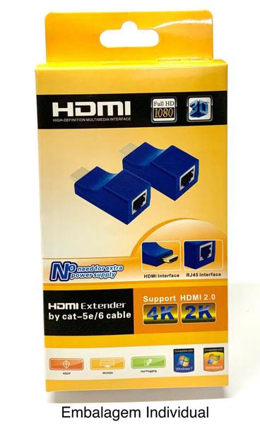 Imagem de Extensor Hdmi 30M Metros Via Cabo De Rede Rj45 Cat5E/6